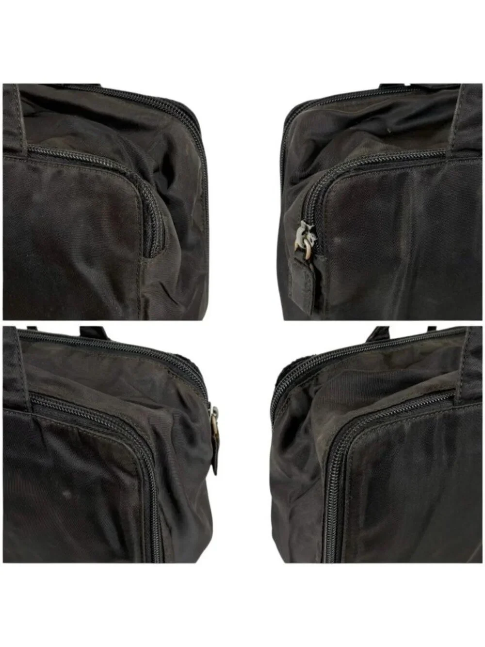 Prada Triangle Logo Mini Handbag Pouch Black Tessuto - Picture 4 of 13